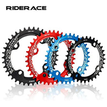 Load image into Gallery viewer, RIDERACE Bicycle Crank Chainring 104BCD Round Shape Narrow Wide 32T/34T/36T/38T Mountain Bike Crankset Chainwheel Single Plate