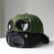 Load image into Gallery viewer, Aviator Baseball Cap – Unisex Summer Hat with Built-In Sunglasses