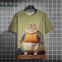 Load image into Gallery viewer, Cat Print shirts - Y2K Graphic T-Shirt