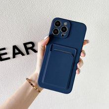 Load image into Gallery viewer, Soft Silicone Phone Case For iPhone 14 13 Pro Max 13 Mini 14Pro Wallet Card Holder Cover Silicone Case for Women Girls Anti-Scratch Soft Lining Protective Case