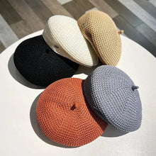 Load image into Gallery viewer, Women’s Pleated Paper Straw Beret