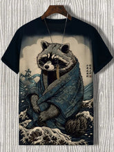 Load image into Gallery viewer, Samurai Cat Graphic T-Shirt – Japanese Style 3D Print Men's Tee