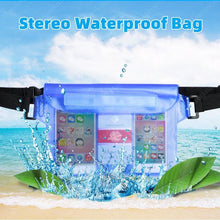 Load image into Gallery viewer, Waterproof Waist Bag Screen Touchable Phone Bag With Adjustable Belt 3 Layers High Waterproof Sealing Swimming Bag Large Size Transparent Underwater Protection Bag For iPhone Mobile Phone Pouch