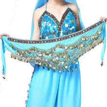 Load image into Gallery viewer, 1PC New Style Belly Dance Belt Newest Multi-color Glass Silk Velvet Dancing Belt Scarf Crystal BellyDance Waist Chain Hip Scarf