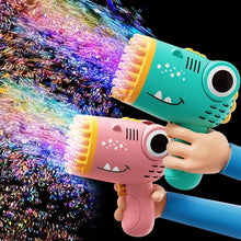Load image into Gallery viewer, 40 Hole Dinosaur Bubble Handheld Bubble Machine Electric Bubble Gun Outdoor Wedding Party Toy