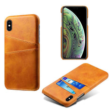 Load image into Gallery viewer, Men Leather Durable Shockproof Protective Cover For iPhone 14 Pro 13 Pro MAX Luxury Leather Card Holder Phone Case Stylish Leather Cover For iPhone 2 Credit Card Slots Holders Compatible for iPhone 13