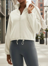 Load image into Gallery viewer, Winter Fleece Cropped Jacket with Stand Collar