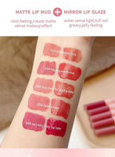 Load image into Gallery viewer, Double End Lip Glaze Full Gloss Mirror And Matte Velvet Long Term Color And Moisture Lip Gloss Anti Stain Cosmetic Lip Glaze