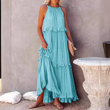 Load image into Gallery viewer, Elegant Apricot Ruffle Maxi Dress