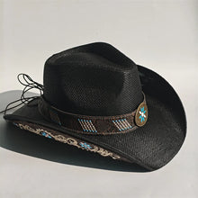 Load image into Gallery viewer, 2026 Embroidery Horse Accessories Straw Cowboy Hat for Women Men – Western Sun Hat for Country Concert Rodeo and Cowgirl Hat