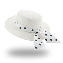 Load image into Gallery viewer, Elegant Adult Bucket Hat Beach Summer Straw Hats for Women Beach Sun Straw Hat Wide Luxury Comfortable Hat Flat Top Ribbon Bowknot Elegant Luxury Women Summer Hat 56-58cm