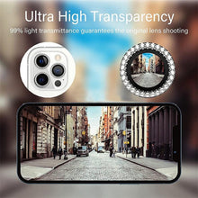 Load image into Gallery viewer, Diamond Camera Case For iPhone 14 13 Pro Max 12 Pro Max Camera Lens Protector Cover For iPhone11 Pro 12Pro Tempered Glass HD Clear Tempered Glass Camera Protector