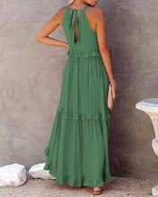 Load image into Gallery viewer, Elegant Apricot Ruffle Maxi Dress