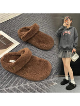 Load image into Gallery viewer, 🩴 Winter Cotton Drag Outside Flat Fluffy Slippers