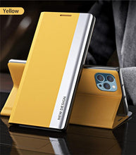 Load image into Gallery viewer, Green Elegant Magnetic Flip Case For iPhone 14 Pro Max 12 13 Mini Luxury Wallet Stand Cover Phone Magnetic Thin Slim Flip Leather Magnetic Closure Case Cover For iphone