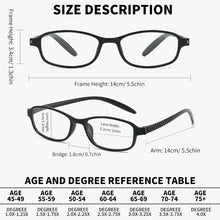 Load image into Gallery viewer, BARCUR Original Classic Presbyopia Glasses for Men and Women High-Quality Plastic Frame with Hinge Splicing Pattern and Mirror Legs Transparent AC Lenses for Reading