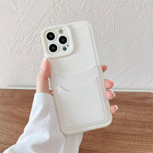 Load image into Gallery viewer, Luxury Leather Square Silicone Wallet Card Holder Phone Case For iPhone 13 12 11 14 Pro Max XS XR X Shockproof Cover Luxury Shockproof Phone Case