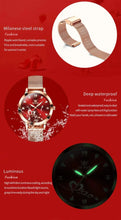 Load image into Gallery viewer, OLEVS Luxury Fashion Ladies' Watches Rose Gold Top Brand Original Quartz Watch for Women Stainless Steel Mesh Strap Love Dial
