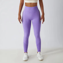 Load image into Gallery viewer, Seamless Ribbed Yoga Leggings – Tummy Control Fit