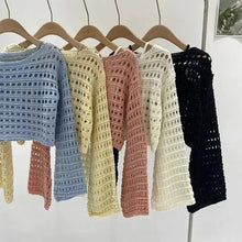 Load image into Gallery viewer, Women’s crochet knit beach cover up
