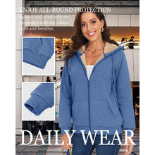 Load image into Gallery viewer, Sherpa-Lined Fleece Zip-Up Hoodie Jacket Women