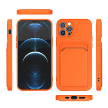 Load image into Gallery viewer, Soft Silicone Card Phone Case for IPhone 13 12 Pro Max Shockproof Protector Cover for IPhone 14 Plus Cases Heavy Duty Solid Slim Lightweight Anti-Shock Cover for iPhone
