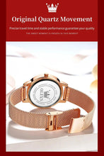 Load image into Gallery viewer, OLEVS Luxury Fashion Ladies' Watches Rose Gold Top Brand Original Quartz Watch for Women Stainless Steel Mesh Strap Love Dial