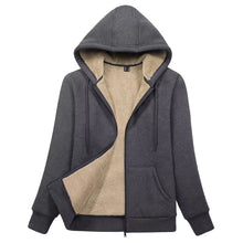 Load image into Gallery viewer, Sherpa-Lined Fleece Zip-Up Hoodie Jacket Women