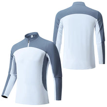 Load image into Gallery viewer, Men's Stand Collar Zipper T Shirt for High Intensity Workouts