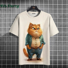 Load image into Gallery viewer, Cat Print shirts - Y2K Graphic T-Shirt
