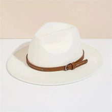 Load image into Gallery viewer, Unisex Wool Fedora – Flat-Brim Felt Hat for Fall & Winter