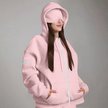 Load image into Gallery viewer, Women's Oversized Hoodies: Multi-Pocket Eyemask Sweatshirt