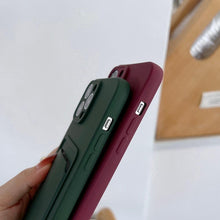 Load image into Gallery viewer, Soft Silicone Card Phone Case for IPhone 13 12 Pro Max Shockproof Protector Cover for IPhone 14 Plus Cases Heavy Duty Solid Slim Lightweight Anti-Shock Cover for iPhone