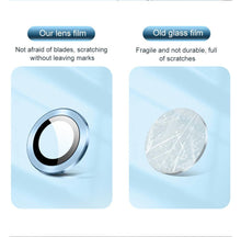 Load image into Gallery viewer, Full Cover Frame Glass Camera Lens Protector For iPhone 14 Plus Lens Glass For iPhone 11 12 13 Pro Max Mini Premium Tempered Glass Film Aluminum Alloy Lens Ring Cover Camera Protector