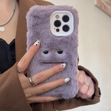 Load image into Gallery viewer, Cute Funny Fur Fluffy Phone Case For Iphone 14 13 12 11 Pro Max Mini X Xs Xr 7 8 Plus Se 2020 Girl Cover Soft Plush Stylish Cute Soft Warm Winter Phone Case
