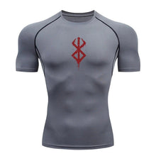 Load image into Gallery viewer, Men's Print Compression Shirts Summer Short Sleeve Rash Guard Gym Workout T-shirt Athletic Quick Dry Baselayer Undershirts Tops