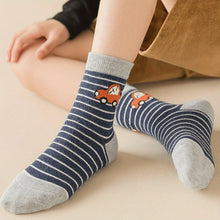 Load image into Gallery viewer, Kid's Cartoon Stripe Crew Socks