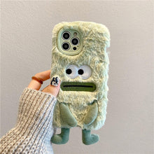 Load image into Gallery viewer, 3D Cute Hairy Fluffy Fur Plush Winter Warm Phone Case For iPhone 14 13 12 11 Pro Max Plus Soft Cartoon Back Cover Cute Fuzzy Furry Case Fashion Luxury Case