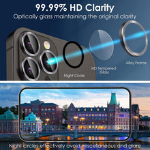 Load image into Gallery viewer, Camera Lens Protector for iPhone 14 Pro Max Plus 13 12 Mini 14Pro iPhone14 13Pro 14Plus 12Pro Glass Protection Protective Film Metallic Camera Ring Lens Protector with Glass Cover