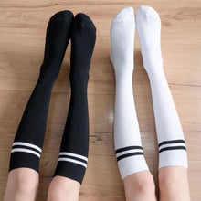 Load image into Gallery viewer, Striped Cotton Knee High Socks
