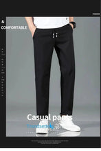 Load image into Gallery viewer, Ice Silk Men's Pants 2025 Summer New Black Gray Thin Business Casual Pants Outdoor Elastic Breathable Straight Leg Sweatpants