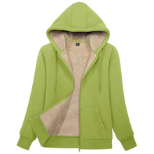 Load image into Gallery viewer, Sherpa-Lined Fleece Zip-Up Hoodie Jacket Women