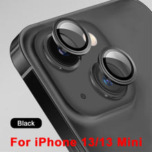 Load image into Gallery viewer, 3D Protective Glass Camera Protector Cover For iPhone 13 Pro Max i Phone 13Pro 13 Mini Rear Lens Metal Ring Protect Camera Lens Case Individual Metal Scratch Resistant HD Clear Case Tempered Glass Camera Case