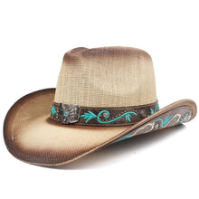Load image into Gallery viewer, 2026 Embroidery Horse Accessories Straw Cowboy Hat for Women Men – Western Sun Hat for Country Concert Rodeo and Cowgirl Hat