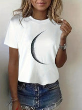 Load image into Gallery viewer, Moon Print Crew Neck T-Shirt
