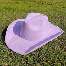 Load image into Gallery viewer, western Premium suede cowboy hat stylish men's and women's fedora Suede Panama hat perfect for outdoor festive activitieswestern