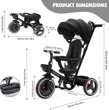 Load image into Gallery viewer, Ubravoo Baby Stroller Tricycle Ride Bike , 5-in-1, Adjustable Canopy, Sitting & Lying,Celerity Disassembly & Assembly,1-5 Years