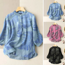 Load image into Gallery viewer, Vintage Cotton-Linen Button Down Blouse