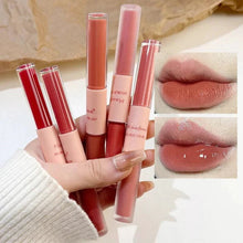 Load image into Gallery viewer, Double End Lip Glaze Full Gloss Mirror And Matte Velvet Long Term Color And Moisture Lip Gloss Anti Stain Cosmetic Lip Glaze
