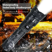 Load image into Gallery viewer, High Strong Power Led Flashlights 2000LM Tactical Torch with Display Light USB Charging Camping Fishing Emergency Zoom Lantern